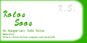 kolos soos business card